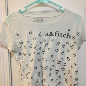 A&F Cropped Sparkly Hearts Shirt